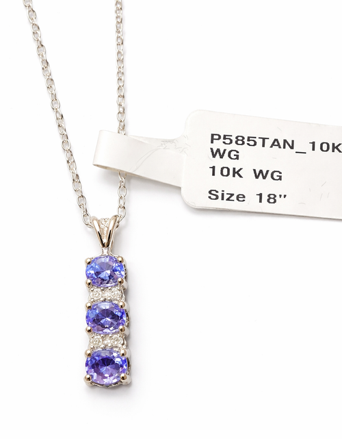 Load image into Gallery viewer, 10K White Gold Violet Cascade Pendant Necklace – 18"
