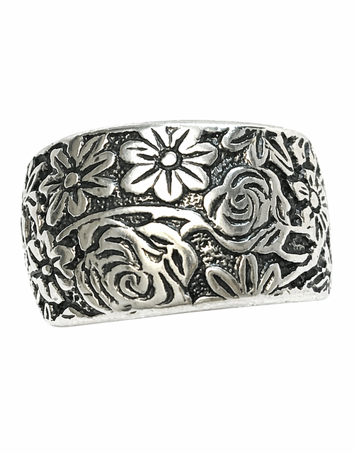Load image into Gallery viewer, Pre-Owned Silpada Sterling Silver Floral Scroll Wide Band Ring – Size 6.5
