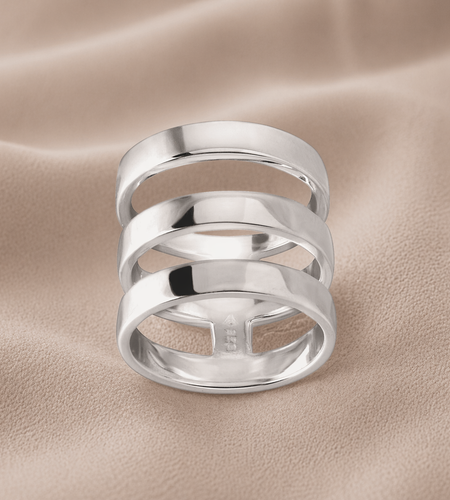 Pre-Owned Silpada Sterling Silver Contemporary Art Ring – 6.5 size