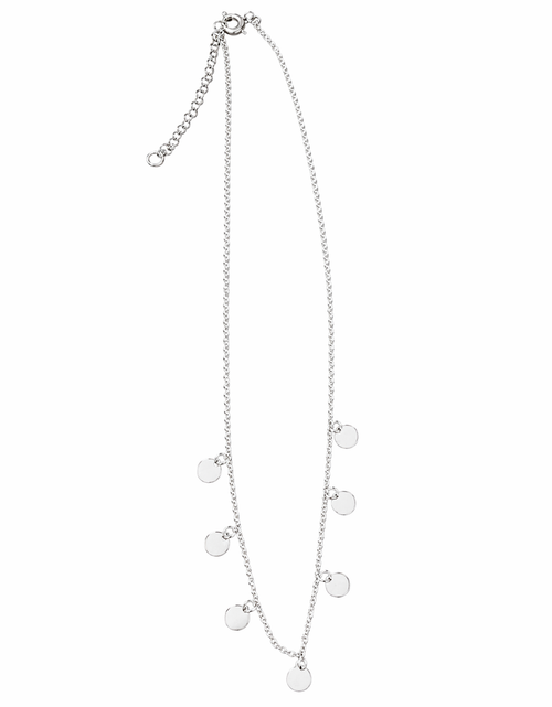 Load image into Gallery viewer, 925 Sterling Silver Dainty Disc Charm Necklace – Minimalist Layering Necklace
