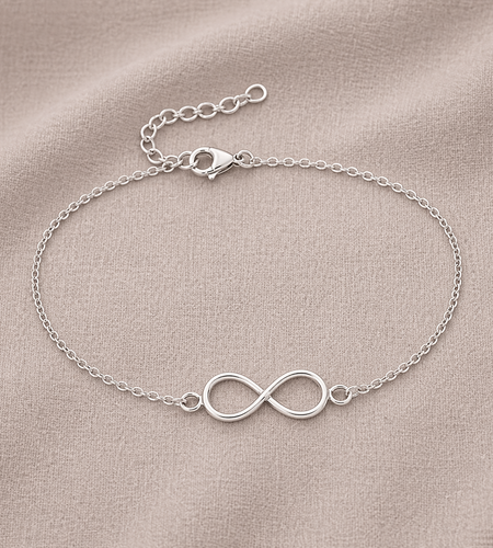 925 Sterling Silver Infinity Chain Bracelet – Minimalist Symbol Bracelet