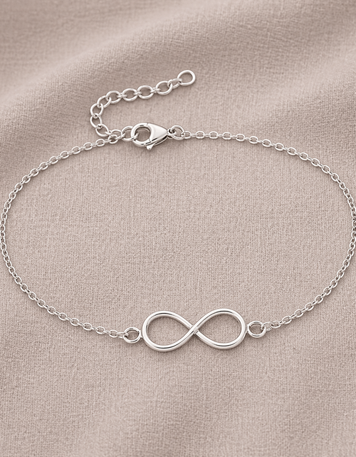 Load image into Gallery viewer, 925 Sterling Silver Infinity Chain Bracelet – Minimalist Symbol Bracelet
