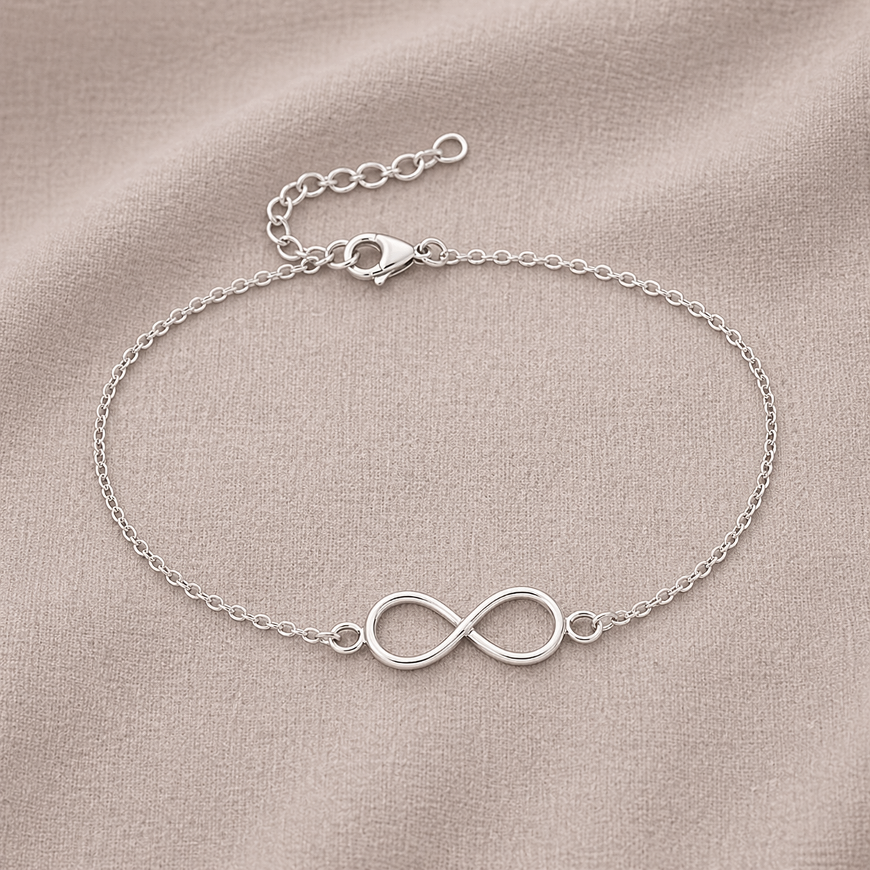 925 Sterling Silver Infinity Chain Bracelet – Minimalist Symbol Bracelet