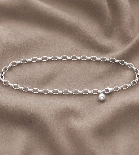 925 Sterling Silver Charm Link Bracelet 7.5” Adjustable