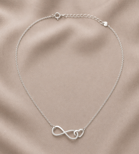 925 Sterling Silver “Linked Balance” Double Circle Link Necklace – Minimalist Geometric Pendant Adjustable