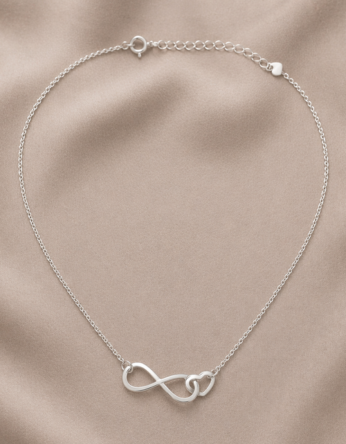 Load image into Gallery viewer, 925 Sterling Silver “Linked Balance” Double Circle Link Necklace – Minimalist Geometric Pendant Adjustable
