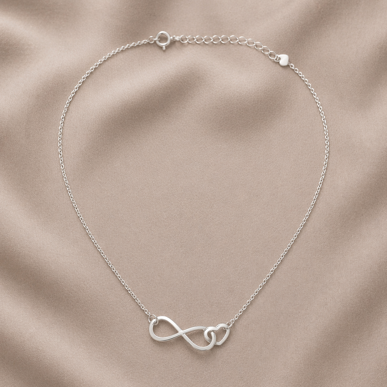925 Sterling Silver “Linked Balance” Double Circle Link Necklace – Minimalist Geometric Pendant Adjustable