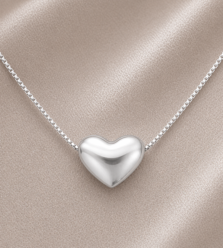 925 Sterling Silver “Italian Whisper Heart” Necklace – Minimalist Love Pendant, Made in Italy