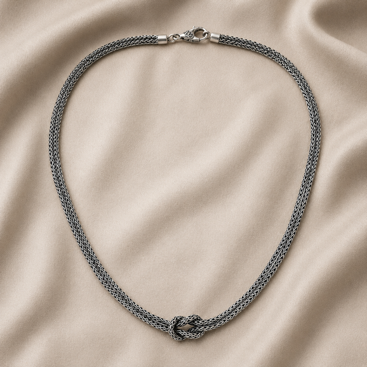 Simply Savvy Bali Knot Weave Chain Necklace – 2.5MM Sterling Silver (Multiple Lengths)