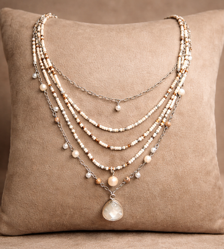 Pre-Owned Silpada Beds & Pearls Necklace - Retired Design