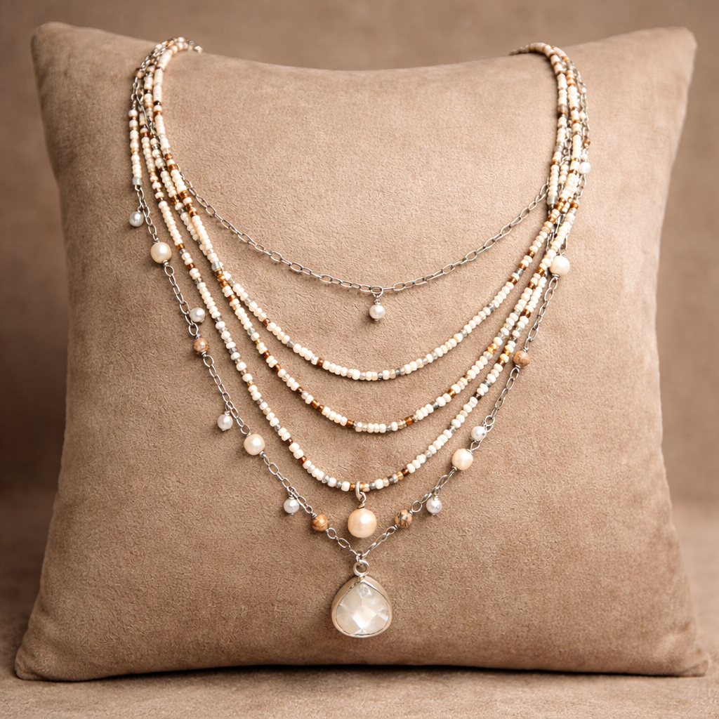 Pre-Owned Silpada Beds & Pearls Necklace - Retired Design