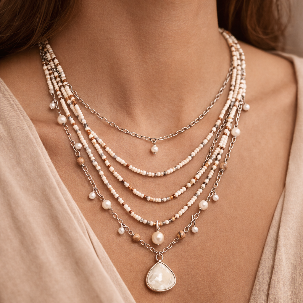 Pre-Owned Silpada Beds & Pearls Necklace - Retired Design