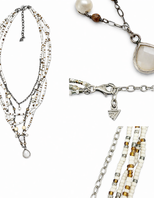 Load image into Gallery viewer, Pre-Owned Silpada Beds &amp; Pearls Necklace - Retired Design
