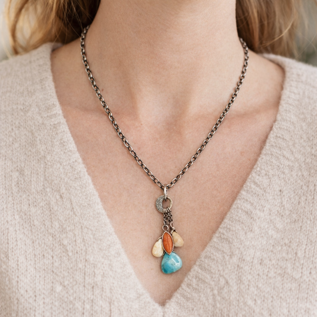 Pre-Owned Silpada Turquoise Pendant Necklace - Retired Design