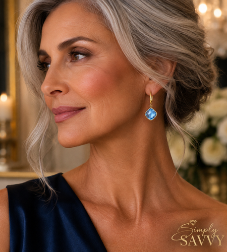 Drop Earrings with Blue Topaz Cushion Briolettes in 14k Yellow Gold