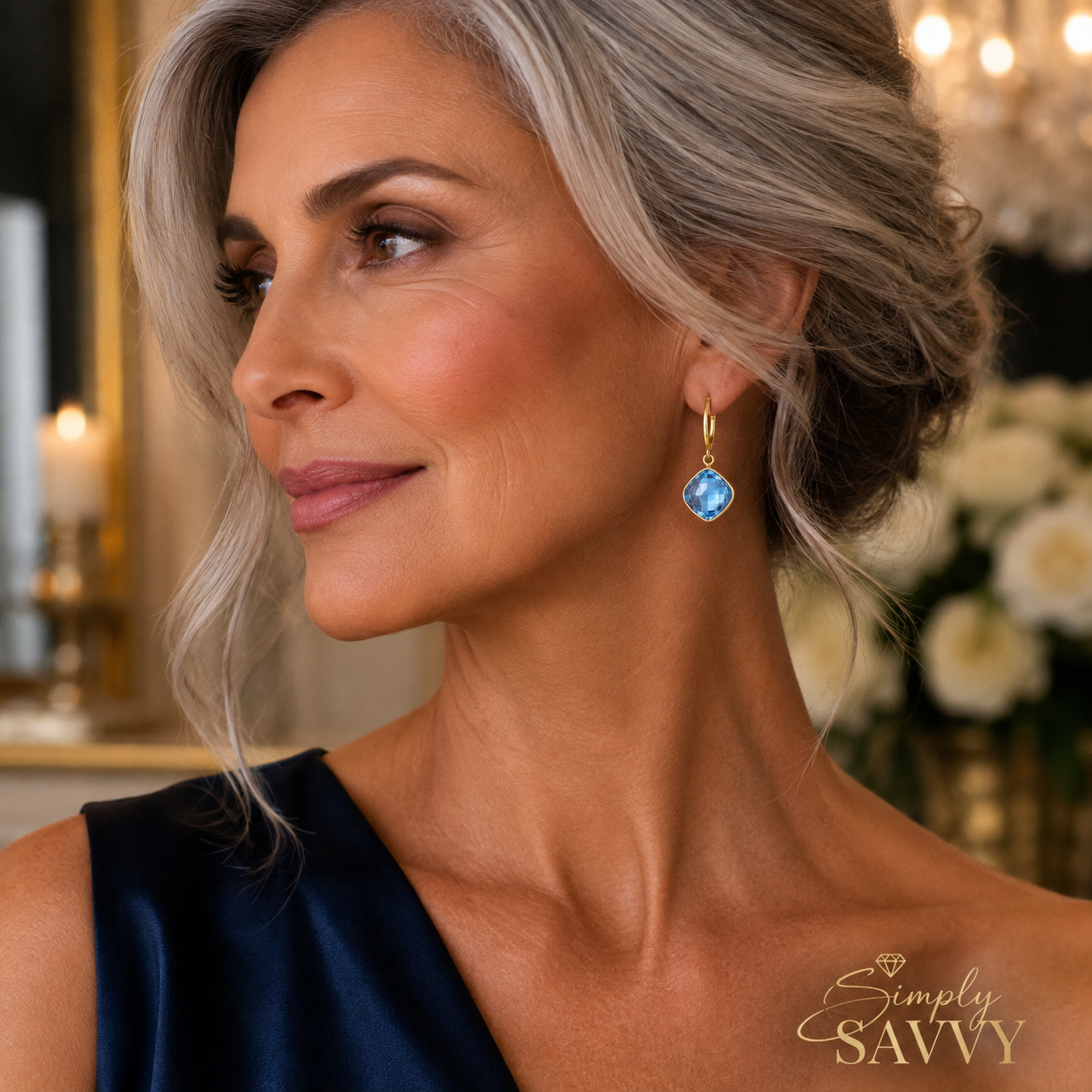 Drop Earrings with Blue Topaz Cushion Briolettes in 14k Yellow Gold