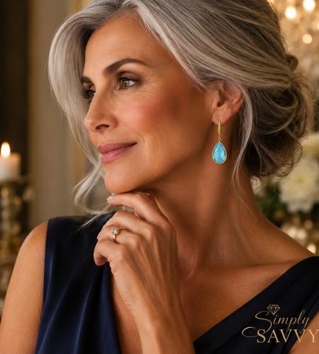 Drop Earrings with Pear-Shaped Blue Topaz Briolettes in 14k Yellow Gold