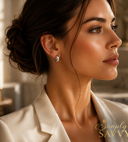 10k White Gold Snuggable Hoop Earrings