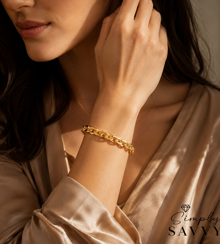 14K Yellow Gold Mirror Rolo Link Chain Bracelet (7.30 mm)