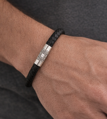 Simply Savvy Bali Artisan Black Leather & Sterling Silver Bracelet – Handcrafted 925 Silver Luxury Men’s & Unisex Bracelet