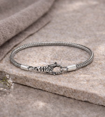 Simply Savvy Bali Artisan Sterling Silver Tulang Naga Bracelet – Handcrafted 925 Silver Luxury Dragon Bone Chain Bracelet
