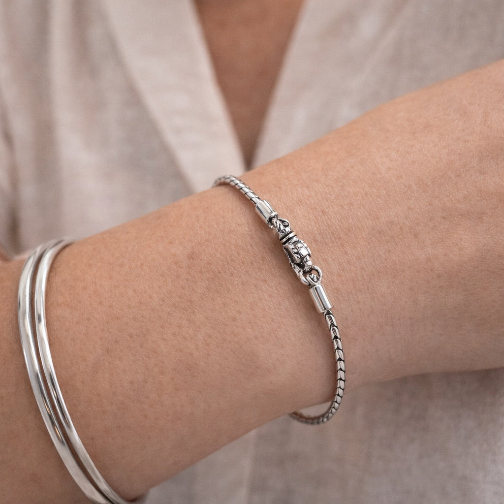 Simply Savvy Bali Handcrafted Sterling Silver Slim Snake Chain Bracelet – 2MM Minimalist Luxury