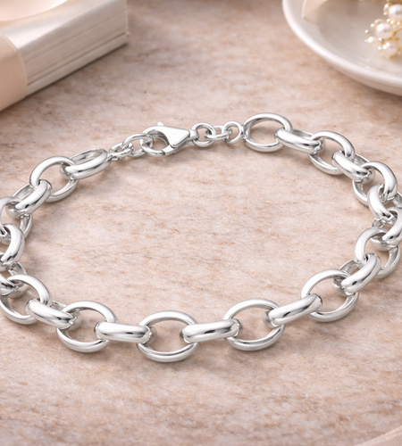 925 Sterling Silver “City Link Chain” Bracelet – Bold High Polish Links