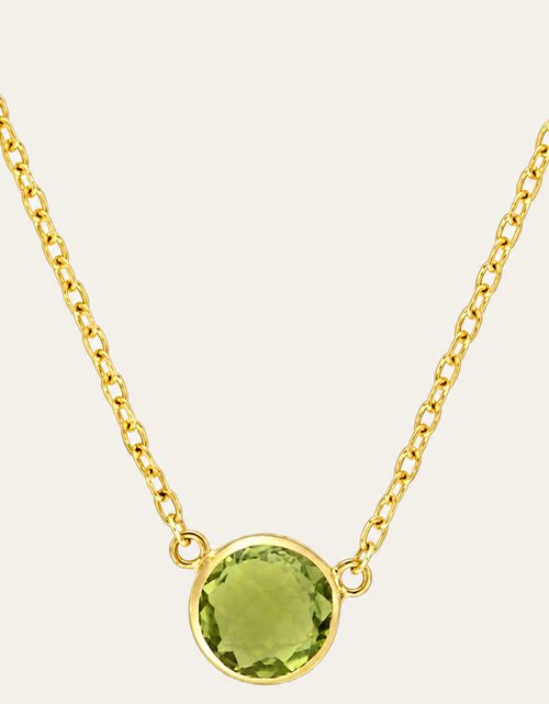 Load image into Gallery viewer, 14K Yellow Gold Round Peridot Necklace – 17 Inches
