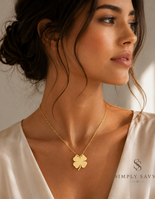 Load image into Gallery viewer, 14K Yellow Gold Four Leaf Clover Necklace – 18 Inch

