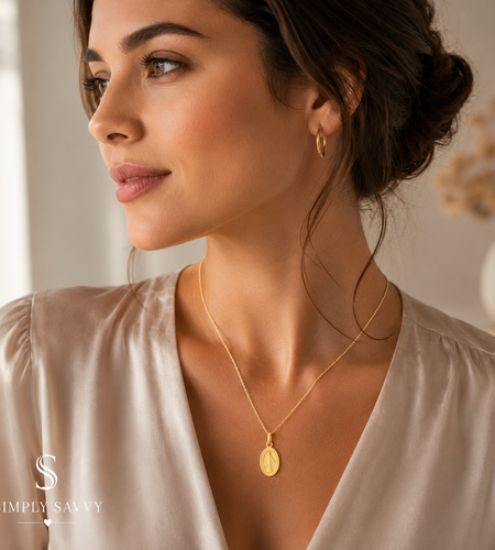 14K Yellow Gold Miraculous Medal Pendant