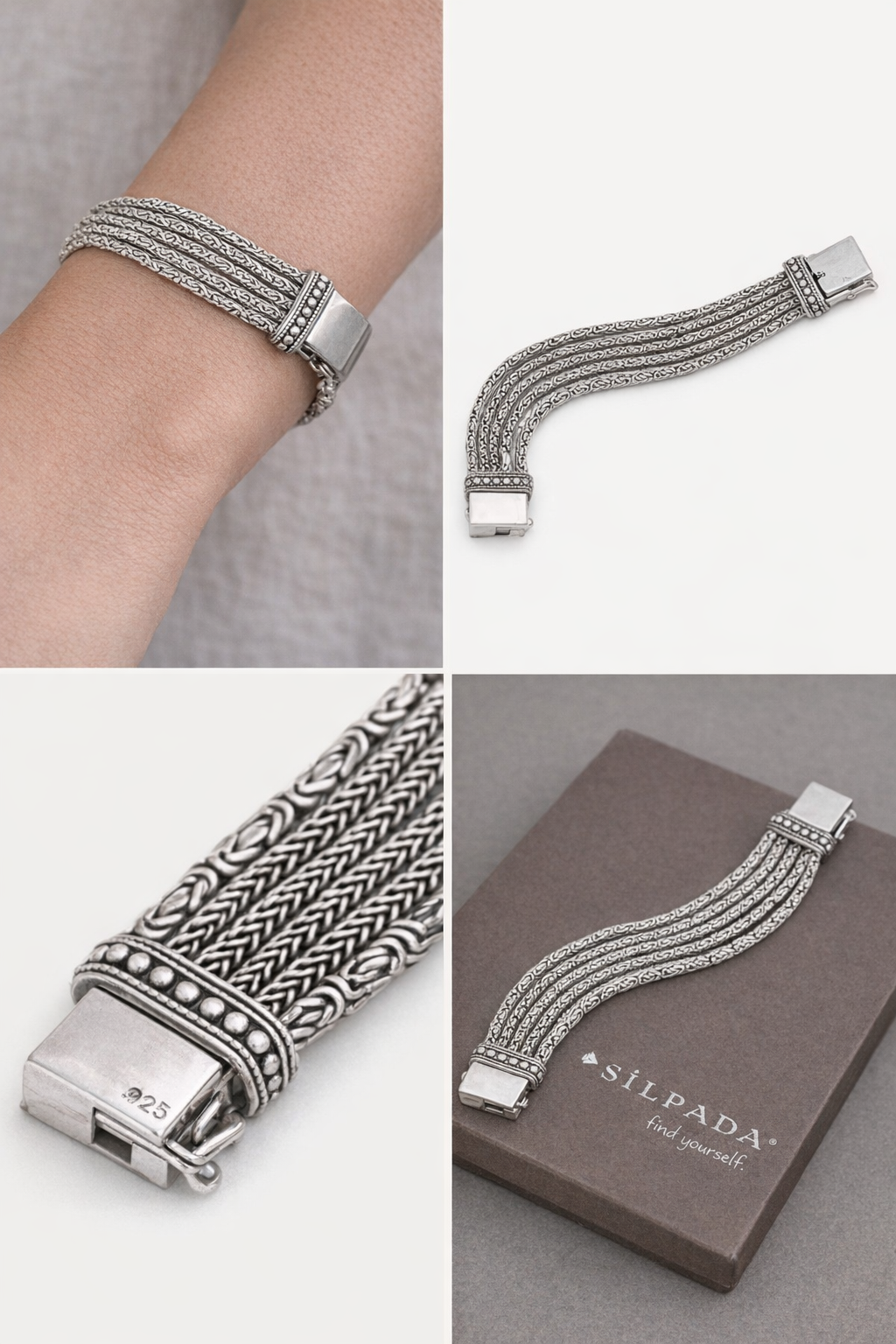 Pre-Owned Silpada Go Gorgeous Sterling Silver Bracelet - Retired Design