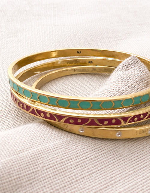 Load image into Gallery viewer, Pre-Owned SILPADA K &amp; R "Carnivale" Brass Crystal Enamel Bangle Set (3) - Retired Design
