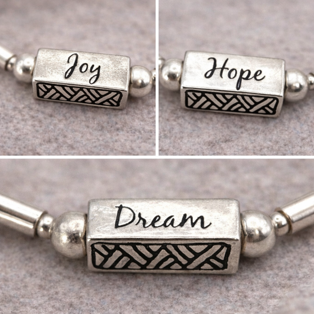 Pre-Owned Silpada Sterling Message Bracelet - Retired Design