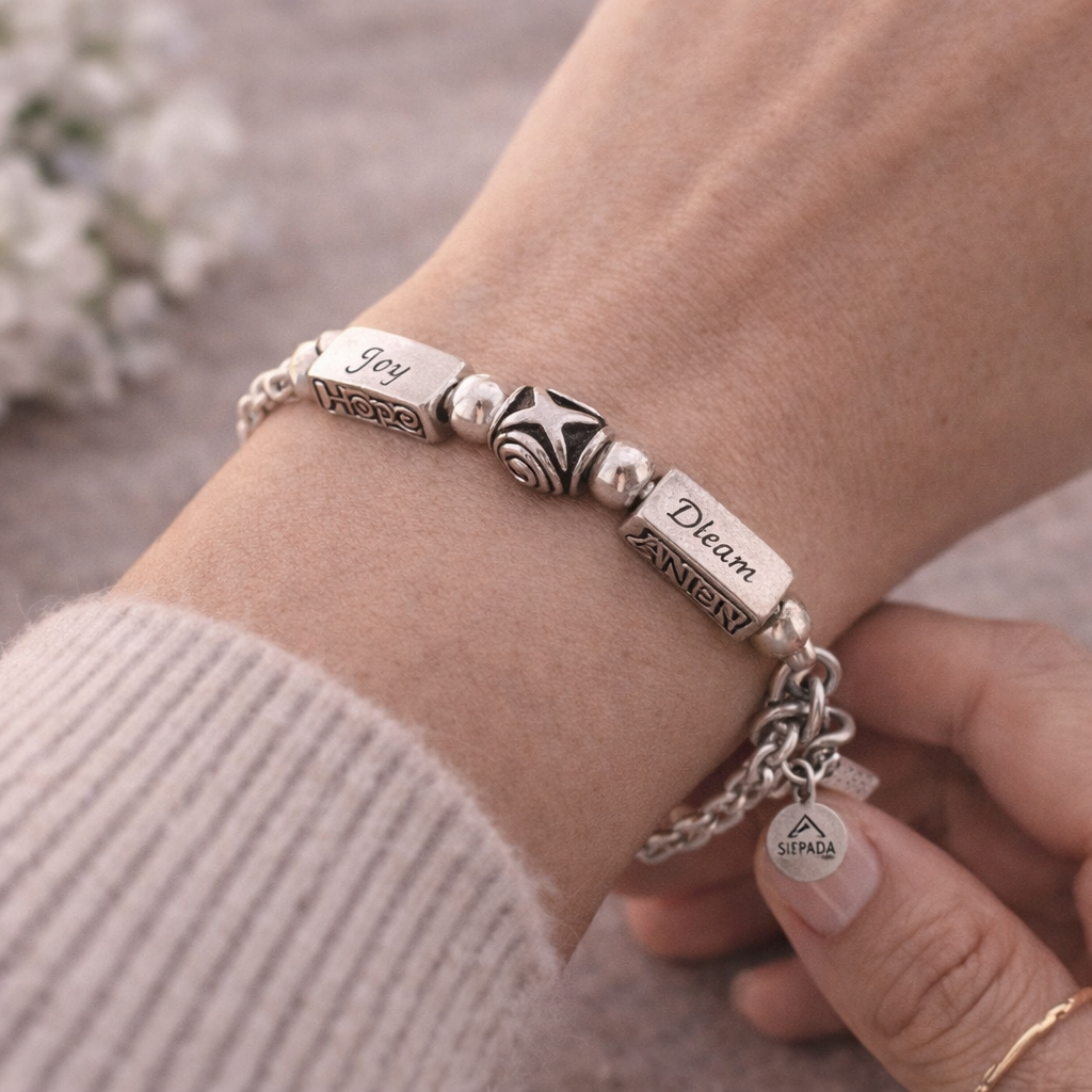 Pre-Owned Silpada Sterling Message Bracelet - Retired Design