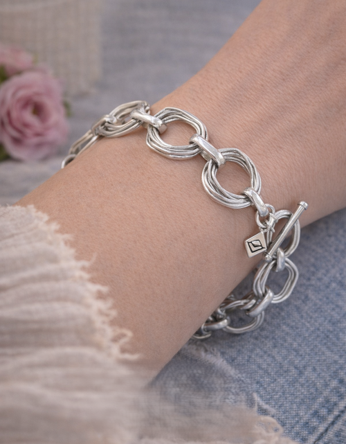 Load image into Gallery viewer, Pre-Owned Silpada Modernist Sterling Silver Square Link Bracelet - Retired Design
