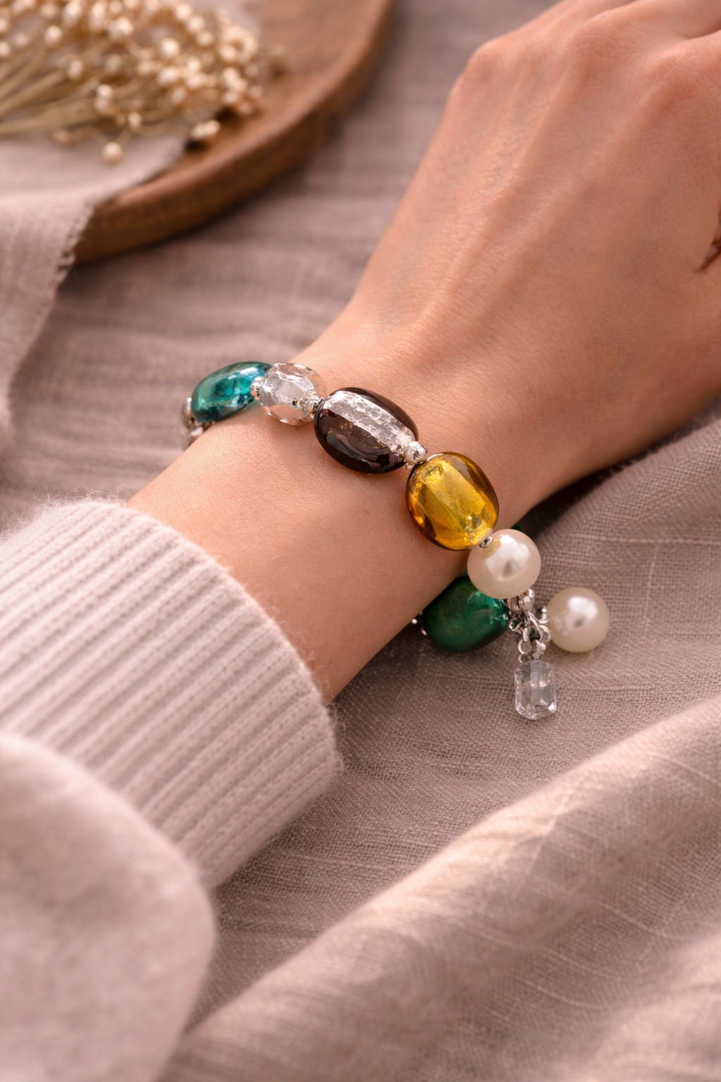 Pre-Owned Silpada Sterling Silver & Glass Bracelet - Retired Design