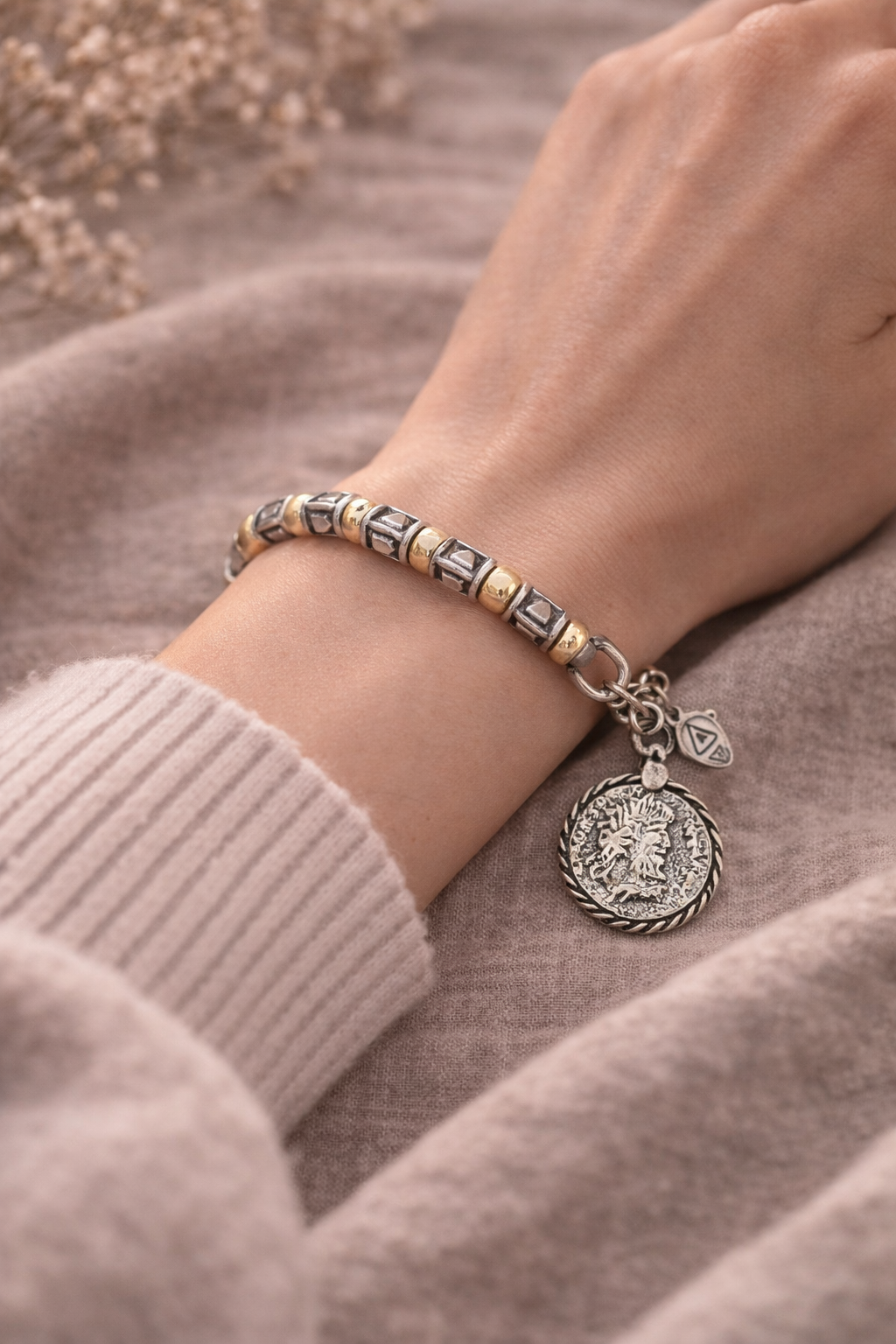Pre-Owned Silpada Sterling silver and 14k Gold-Filled Bracelet - Retired Design