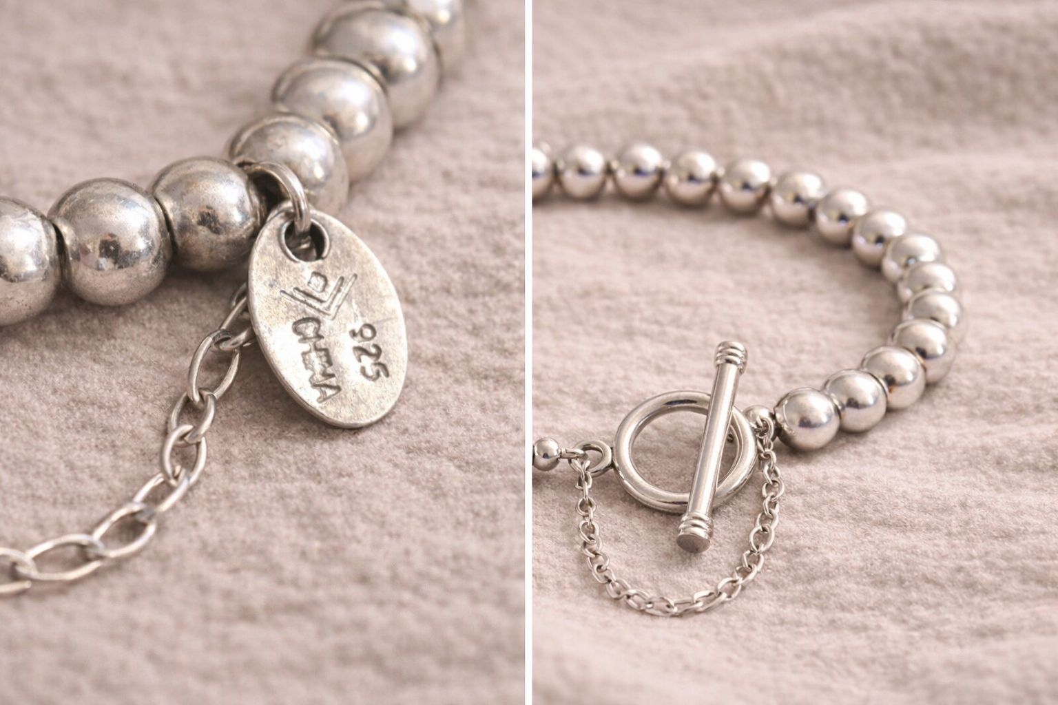 Pre-Owned Silpada Sterling Silver Beaded Bracelet - Retired Design