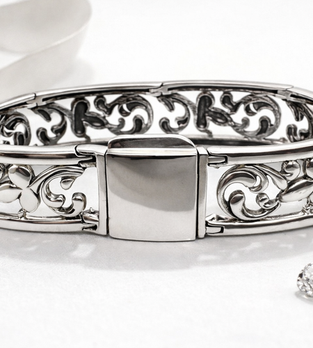 Pre-Owned Silpada Sterling Silver Filigree Bracelet - Retired Design