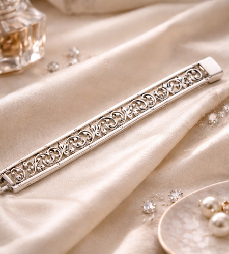 Pre-Owned Silpada Sterling Silver Filigree Bracelet - Retired Design