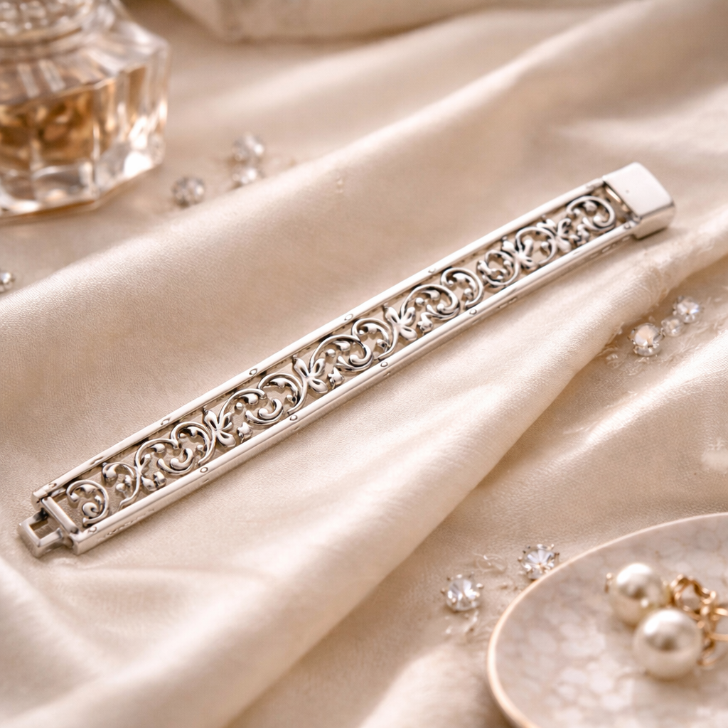 Pre-Owned Silpada Sterling Silver Filigree Bracelet - Retired Design