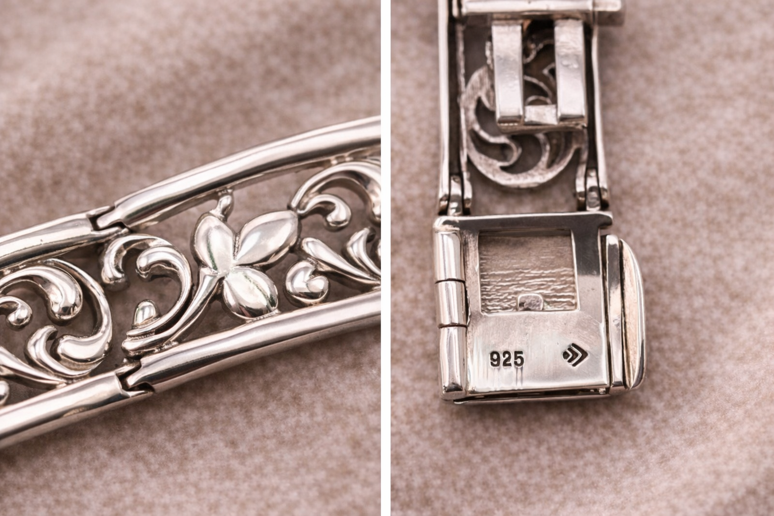 Pre-Owned Silpada Sterling Silver Filigree Bracelet - Retired Design