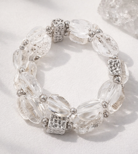 Pre-Owned Silpada Sterling Silver Glass Bracelet - Retired Design
