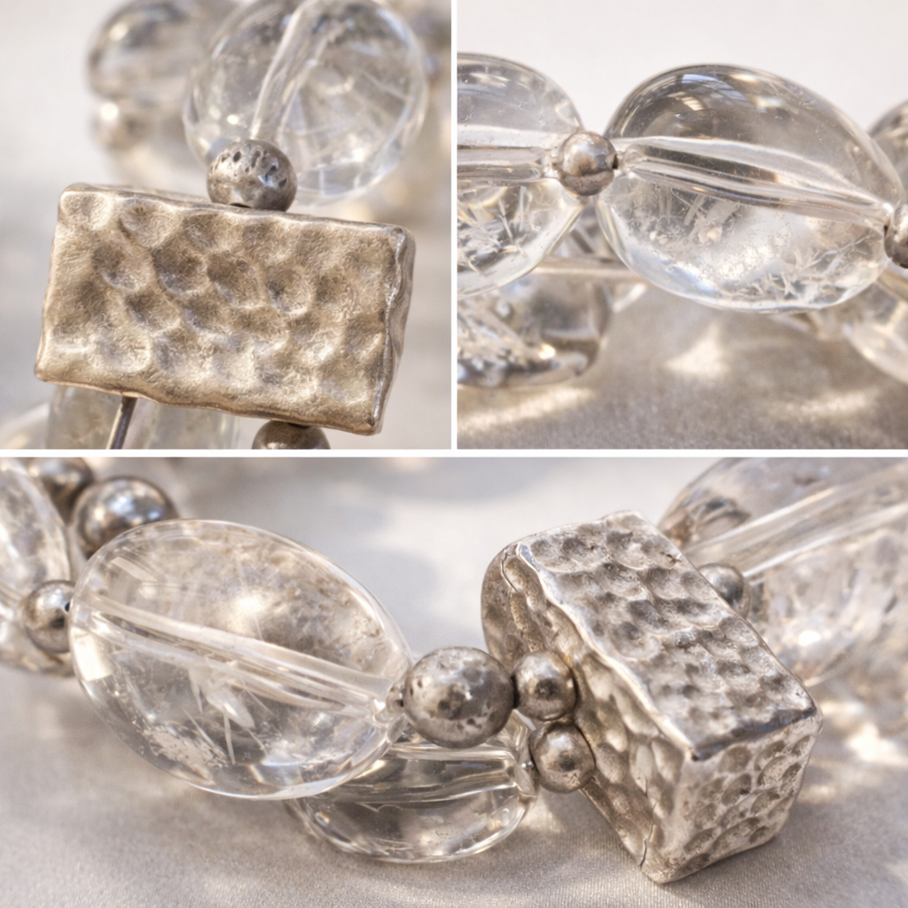 Pre-Owned Silpada Sterling Silver Glass Bracelet - Retired Design