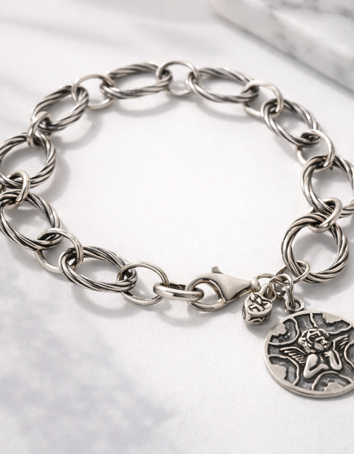 Load image into Gallery viewer, Pre-Owned Silpada Sterling Silver Guardian Angel Bracelet - Retired Design
