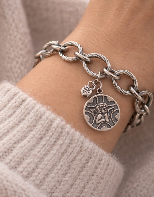 Load image into Gallery viewer, Pre-Owned Silpada Sterling Silver Guardian Angel Bracelet - Retired Design
