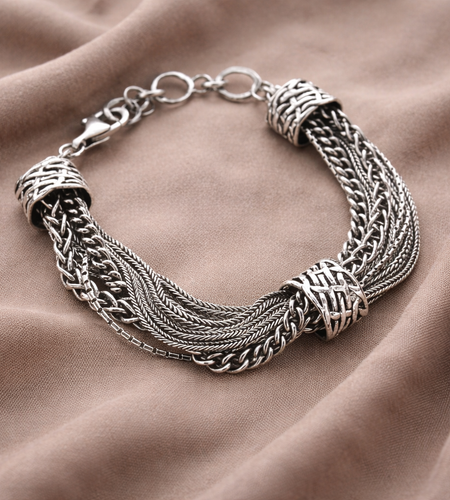 Pre-Owned Silpada Sterling Silver Talk of the Town Bracelet - Retired Design