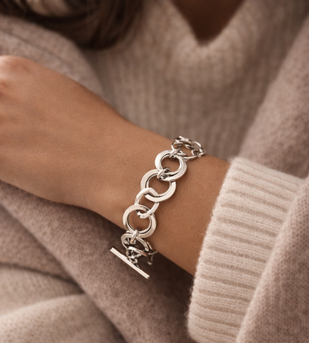 Pre-Owned Silpada Sterling Silver Link Bracelet - Retired Design