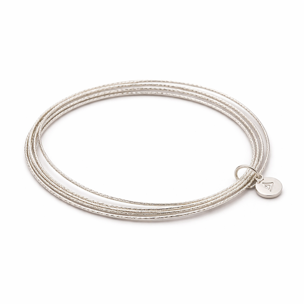 Pre-Owned Silpada Sterling Silver Lasting Impression Bangle Bracelet - Retired Design