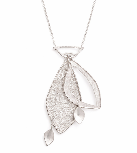 Pre-Owned Silpada Contemporary Leaf Drop Necklace - Retired Design